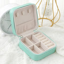 Jewelry Box Jewelry Storage Box PU Simple Solid Color Flip Cover Ring Necklace Earring Compartment Storage