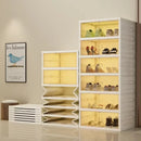 6 Layers Foldable Shoes Box Thickened Dustproof Plastic Sneaker Shoe Cabinet Modern Stackable Cabinet Transparent Shoe Rack