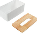 Wooden Tissue Box Napkin Holder Bamboo Lid Top  Wet Wipes Dispenser
