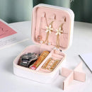 Mini Jewelry Organizer Display Travel Jewelry Zipper Case Boxes Earrings Necklace Ring Portable Ornaments Box Flip Top Storage