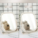 Foldable Desktop Makeup Mirror 360 Degree Rotating Double Sided Princess Mirror Adjustable with Stand Square round Mirror Home