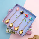 Stainless Steel Spoon Fork Cute Version Rainbow Lollipop Donut Spoons Fruit Forks Kids Set Macaron Dessert Kitchen Accessories