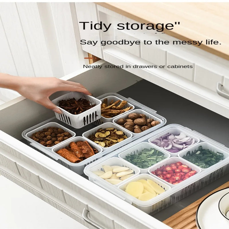 Freezer Organizers Garlic Fresh-Keeping Box Onion Ginger Storage Container Vegetable Boxes with Cover Food Preparation Holder