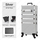 Professional Detachable Cosmetic Case Beauty Nail Makeup Train Case Rolling Makeup Travel Case Tool Box Makeup Storage Organizer