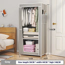 Fabric Wardrobes Bedroom Plastic Storage Wardrobes Storage Cabinet Dust Proof Foldable Clothing Hanger with Curtains