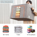 66L Foldable Clothes Storage Bag  Clear Window Organizer Bin for Bedding Blanket Bed Sheets
