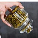 Transparent Glass Tea Caddy Grain Sealed Cans Candy Small Object Storage Jar Kitchen Container 