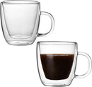 Heat Resistant Clear Double Wall High Borosilicate Glass Mug with Handle Coffee Milk Juice Water Cup Coffeeware
