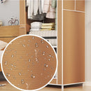 Fabric Wardrobes Bedroom Plastic Storage Wardrobes Storage Cabinet Dust Proof Foldable Clothing Hanger with Curtains