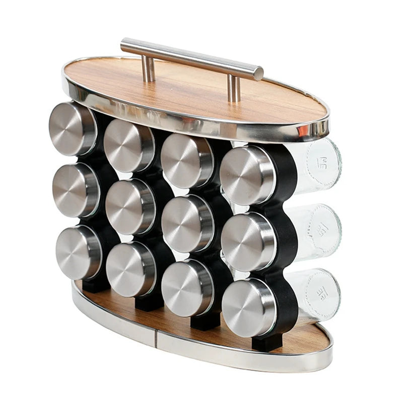 Spice Storage Tank Glass Spice Bottle Seasoning Jar Set Seasoning Rack 