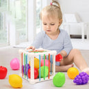 Baby Montessori Toys Sensory Bin Cube Fidget Baby Sorting Toys with Fruits 