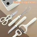 Stainless Steel Peeler Scissors Knife Egg Beater Bottle Opener Set Silicone Baking Set Oil Brush Spatula Scraper Kitchen Tools