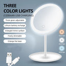 Makeup Mirrors LED Vanity Mirror Smart Desktop Fill Light Beauty Lamp Office Desktop Storage with Lamp Mirror Skin Care Tool
