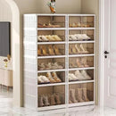 Multi-Layer Shoe Box Drawer Style Shoe Storage Foldable Rack without Installation Space-Saving Clear Organizer