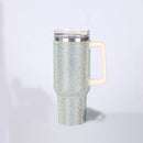 40Oz Diamond Thermos Cup with Handle Coffee Insulated Bottle Stainless Steel Car Vacuum Flasks 