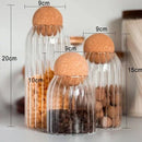Cork Stopper Transparent Glass Sealed Jar Kitchen Food Tea Candy Coffee Beans Spices Storage Tank
