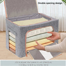 66L Foldable Clothes Storage Bag  Clear Window Organizer Bin for Bedding Blanket Bed Sheets