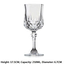 6Pcs Crystal Glass Red Wine Cup Home Water Cups Teacup Engraved Wine Glass Bar Whisky Cups Juice Cup Beer Mug