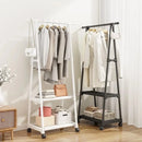 Standing Coat Rack Triangle Pulley Clothes Racks with Wheels Coat Shelf Bedroom Hanging Clothes Storage