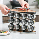 Spice Storage Tank Glass Spice Bottle Seasoning Jar Set Seasoning Rack 