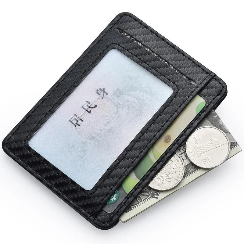 Men'S Slim Minimalist Front Pocket Wallets RFID Blocking Credit Card Holder Portable Ultra-Thin Leather Wallets Porta Tarjetas