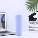 16Oz Tumbler Straws Cup with Lids Drinkware Fruit Juice Bottle Double Wall Plastic Cups Can 