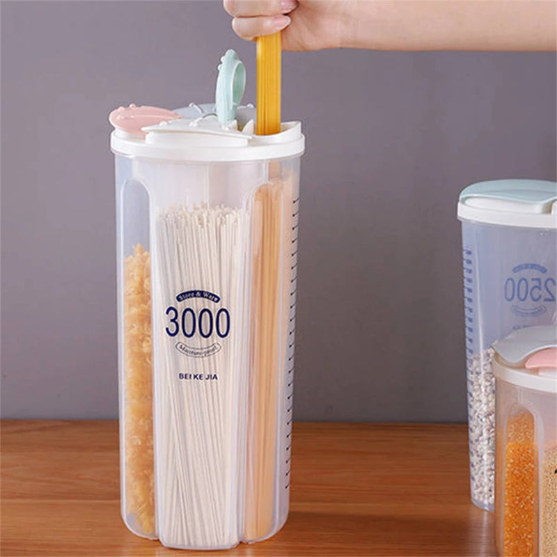 Kitchen Sealed Storage Box Cereal Dispenser Food Storage Tank Rotating Food Cups Container Case Flour Grain Cans Organizer