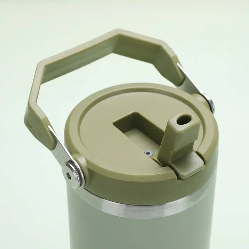 Vacuum Tumbler with Lid Stainless Steel Portable Water Bottle with Dazzling Handle Insulated Tumbler 30OZ