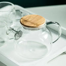 1.8L Transparent Borosilicate Glass Teapot Heat-Resistant Large Clear Tea Pot Flower Tea Kettle