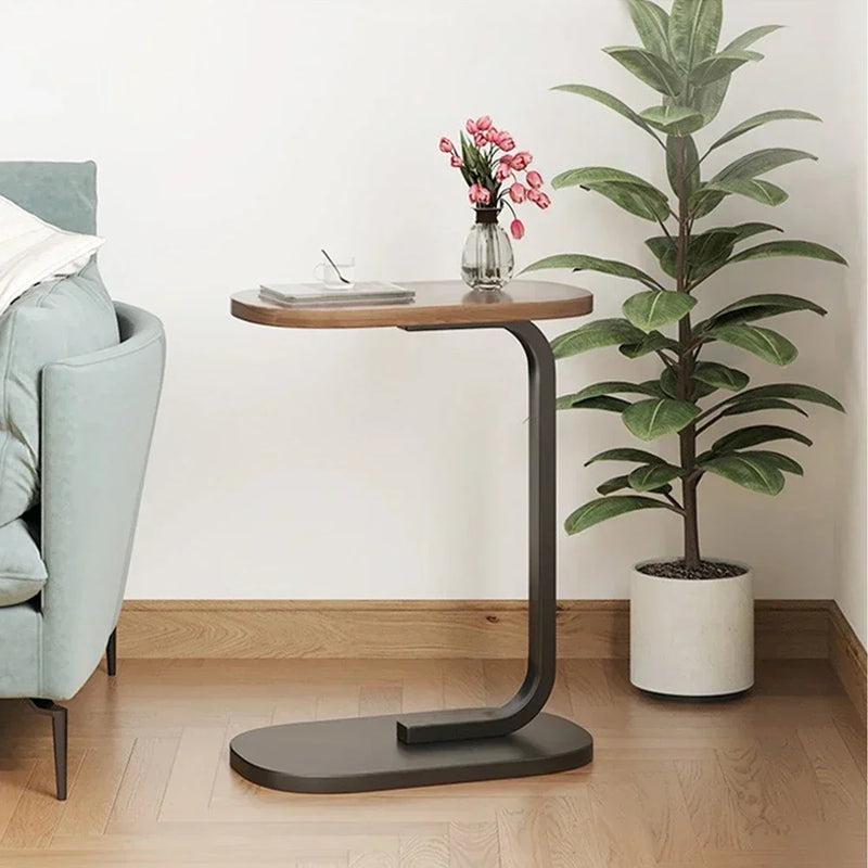 C Shaped Side Table Modern Light Luxury Style Small Coffee Table Living Room Portability Household Compact Tea Table