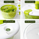 Salad Spinner Dryer Household Vegetable Dehydrator Fruit Drain Basket Multifunctio Spinner Dryer Washing Drying Kitchen Tools
