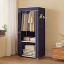Fabric Wardrobes Bedroom Plastic Storage Wardrobes Storage Cabinet Dust Proof Foldable Clothing Hanger with Curtains