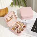 Mini Jewelry Organizer Display Travel Jewelry Zipper Case Boxes Earrings Necklace Ring Portable Ornaments Box Flip Top Storage