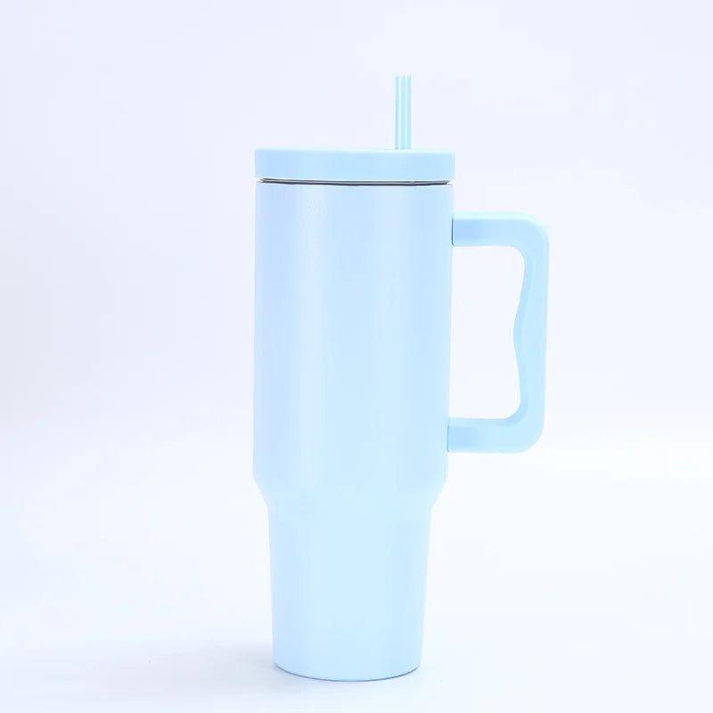 40Oz Tumbler with Handle and Straw Lid Insulated Cup Reusable Stainless Steel Water Bottle Travel Mug