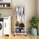 Clothes Rack Triangle Pulley with Wheels Living Room Movable Triangle Clothes Racks Floor Standing Clothes Hanger