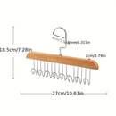 8 Hook Multifunctional Solid Wood Hanger Perfect for Hanging Belts, Hats, Vests, Underwear, Silk Scarves, Dormitory Home Goodies