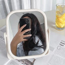 Foldable Desktop Makeup Mirror 360 Degree Rotating Double Sided Princess Mirror Adjustable with Stand Square round Mirror Home