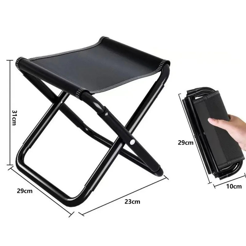 Portable Outdoor Aluminum Folding Chair: Ideal for Camping, Fishing, Hiking & Picnics - Lightweight & Easy to Store Mini Stool