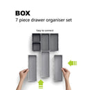 7 Pieces Kitchen Drawer Tableware Cutlery Knife and Fork Free Combination Sorting Box Multi-Functional Debris Storage Tray
