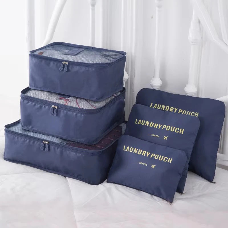 6Pcs Bag Large Capacity Travel Storage Suitcase Storage Luggage Clothes Sorting Organizer Set Pouch Case Shoes Packing Cube