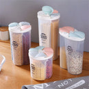 Kitchen Sealed Storage Box Cereal Dispenser Food Storage Tank Rotating Food Cups Container Case Flour Grain Cans Organizer
