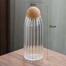 Cork Stopper Transparent Glass Sealed Jar Kitchen Food Tea Candy Coffee Beans Spices Storage Tank