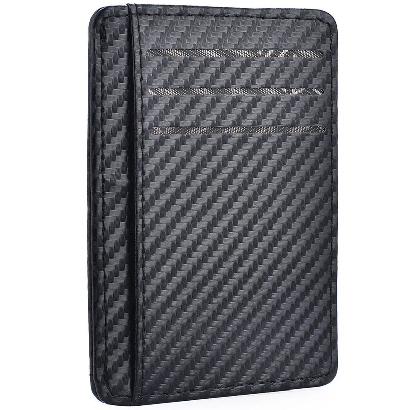 Men'S Slim Minimalist Front Pocket Wallets RFID Blocking Credit Card Holder Portable Ultra-Thin Leather Wallets Porta Tarjetas