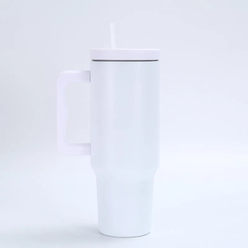 40Oz Tumbler with Handle and Straw Lid Insulated Cup Reusable Stainless Steel Water Bottle Travel Mug