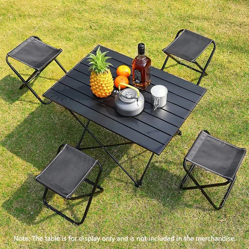 Portable Outdoor Aluminum Folding Chair: Ideal for Camping, Fishing, Hiking & Picnics - Lightweight & Easy to Store Mini Stool