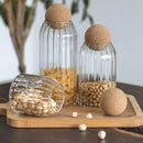 Cork Stopper Transparent Glass Sealed Jar Kitchen Food Tea Candy Coffee Beans Spices Storage Tank