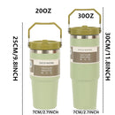 Vacuum Tumbler with Lid Stainless Steel Portable Water Bottle with Dazzling Handle Insulated Tumbler 30OZ