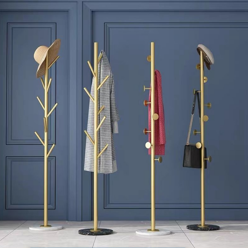 Levede Metal Coat Rack Marble Base Floor-Standing Hanger Bedroom Cloth Rack