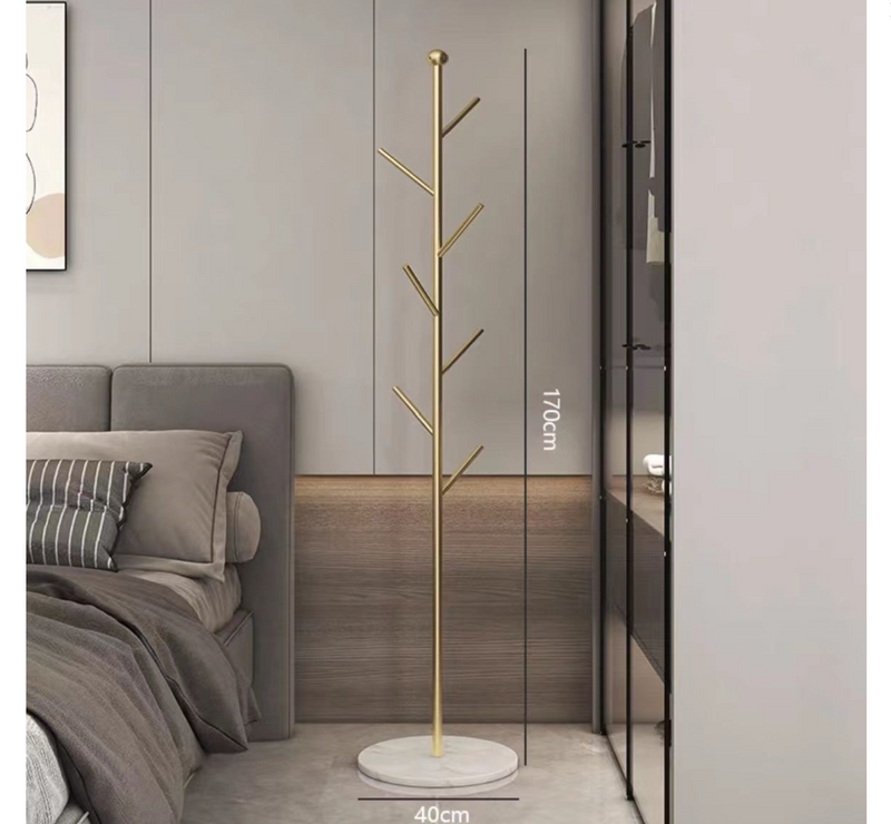 Levede Metal Coat Rack Marble Base Floor-Standing Hanger Bedroom Cloth Rack