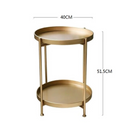 2 Tier Gold Contemporary Metal Coffee Table Side Table